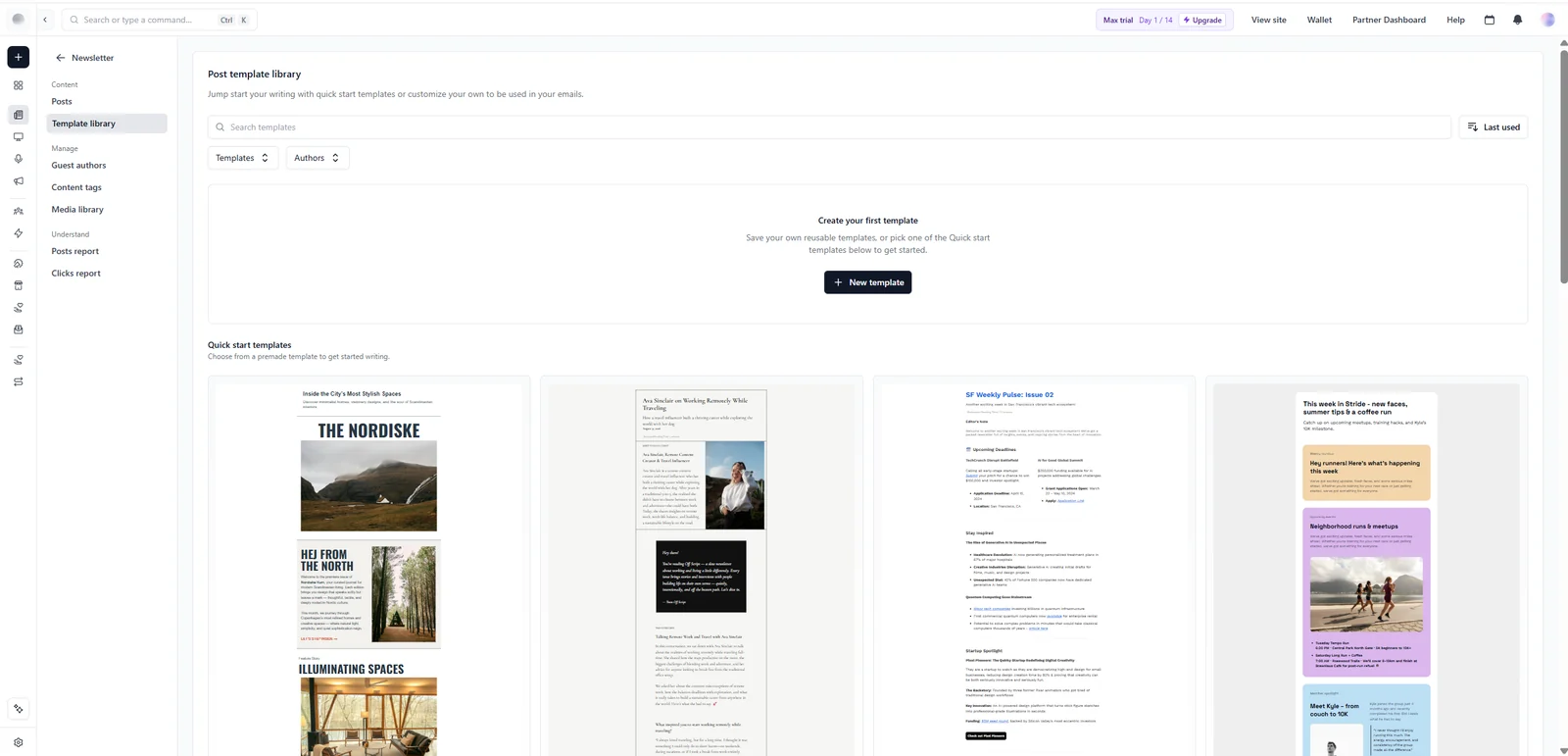 Beehiiv quick-start post template library