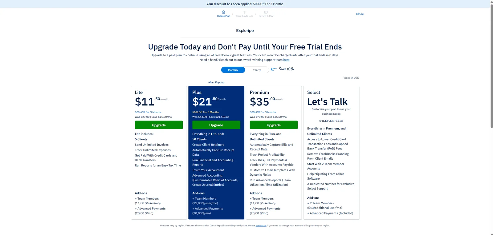 FreshBooks account pricing captured August 31, 2026; current official prices were rechecked September 12