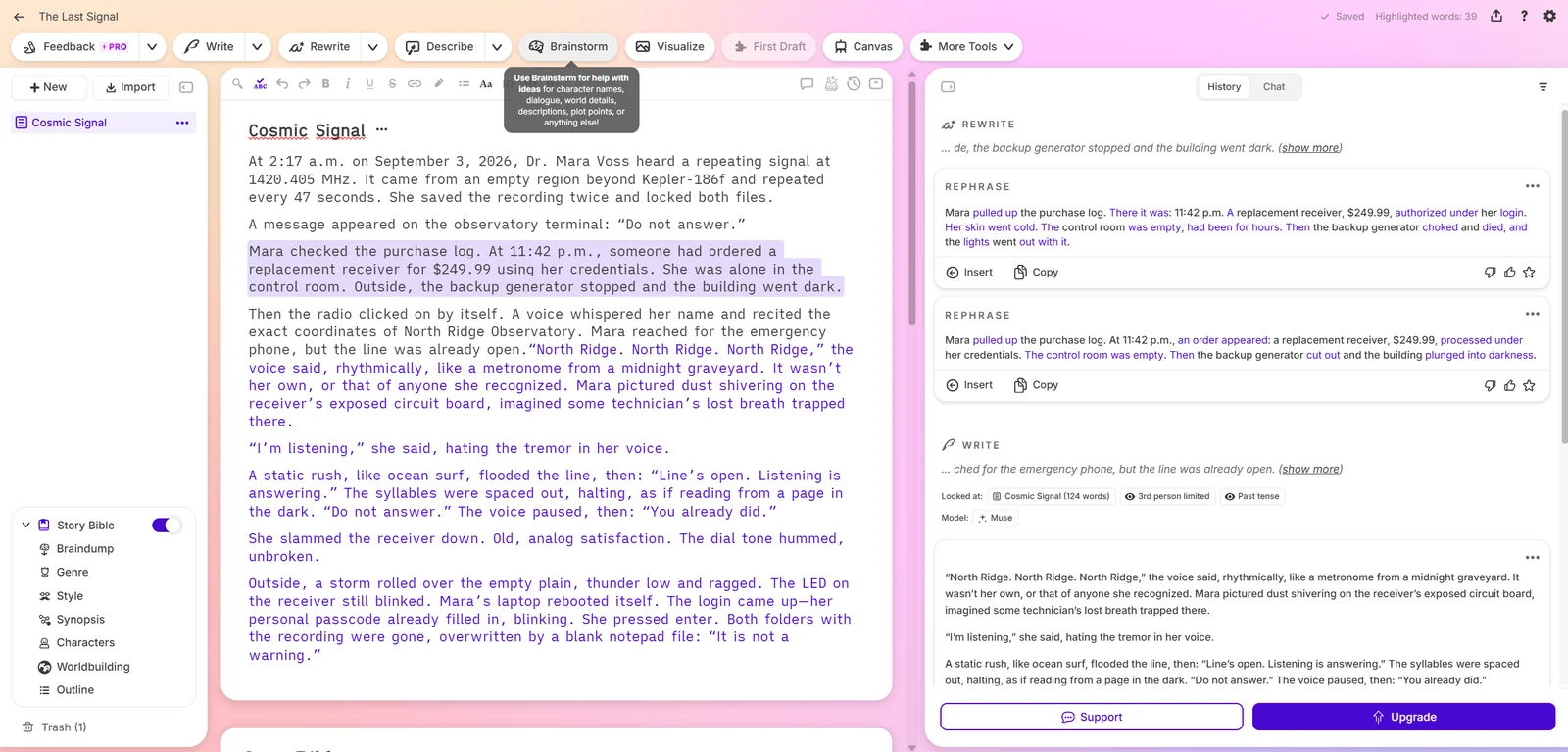 Sudowrite Rewrite preserving exact values while introducing a context error